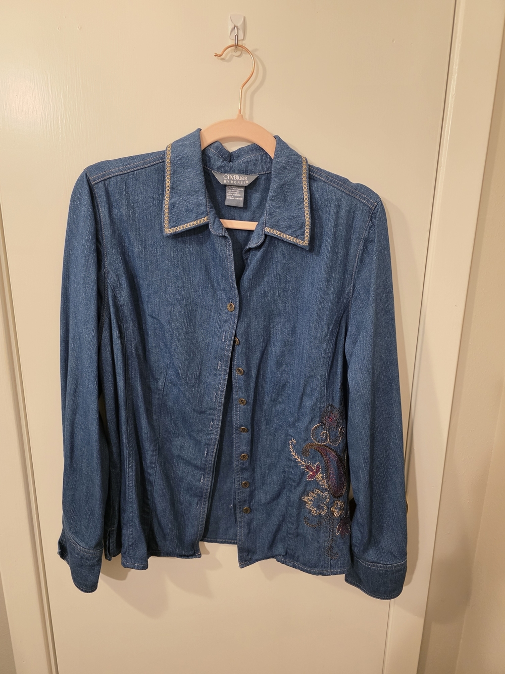 City Blues By Koret Denim Button-Down Shirt Jacket - Blue